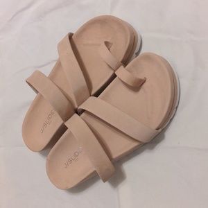 J Slides Light Pink Nubuck Roper Sandals - 7.5